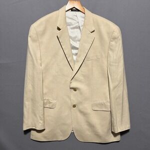 Ralph Ralph Lauren Mens 42R Tan Silk Wool Herringbone Blazer Sport Coat Dillards